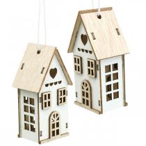 Artikel Kerstboomversieringen, houten huisdecoratie H7,5cm 6 stuks