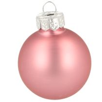 Artikel Kerstboomdecoratie kerstballen glas roze grijs Ø4cm 24 stuks