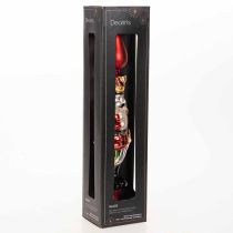 Artikel Kerstboomtopper: notenkrakerfiguur in rood, 28 cm, van echt glas.