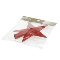Artikel Boomtop rood met mica Ø2.2cm 19.5cm x 20cm