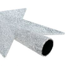 Artikel Boomtop zilver mica Ø2.2cm 19.5cm x 20cm