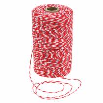 Snoer rood/wit 220m