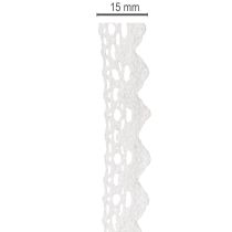 Artikel Decoratief kanten lint, fijn katoenen band voor knutselprojecten, 15 mm breed, 10 m lang