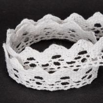 Artikel Decoratief kanten lint, fijn katoenen band voor knutselprojecten, 15 mm breed, 10 m lang