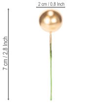 Artikel Kunstmatige gouden bessenbolletjes op een draadje voor feestelijke arrangementen, 2 cm, 48 stuks