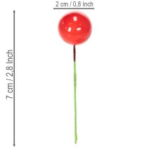 Artikel Kunstmatige mini-kerstballen in de vorm van rode bessen voor bloemversiering, 2 cm, 48 stuks