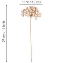 Artikel Kunstmatige bessenstruik, champagnekleurige decoratie, 28 cm, 3 stuks