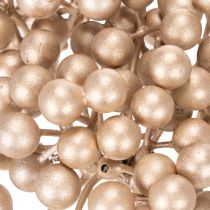 Artikel Kunstmatige bessenstruik, champagnekleurige decoratie, 28 cm, 3 stuks
