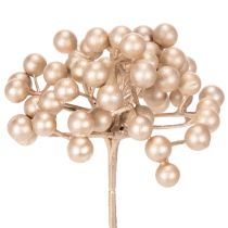 Artikel Kunstmatige bessenstruik, champagnekleurige decoratie, 28 cm, 3 stuks