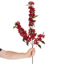Artikel Kunstmatige tak met rode bessen en bladeren, 96 cm