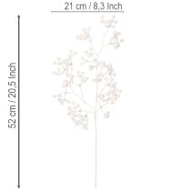 Artikel Kunstmatige witte bessentak, decoratie-/knutselbenodigdheden, 52 cm