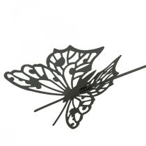Artikel Bloemenplug metaal vlinder zwart 10,5×8/44cm 3 st