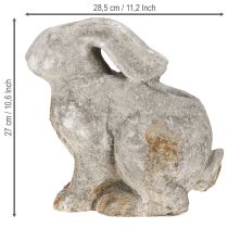 Artikel Betonnen decoratieve konijnenbloempot Pasen antiek grijs H27cm