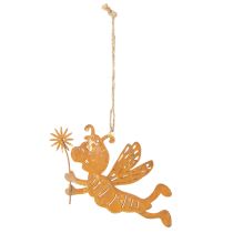 Artikel Hangende bijendecoratie, roestkleurig metaal, zomerdecoratie, 12 cm, 6 stuks