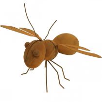 Decoratief figuur bij, metalen insect, tuindecoratie met patina L20cm H19cm