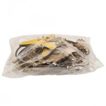 Artikel Bijendecoratie ring metaal hout raamdecoratie Ø12cm 44cm 4st