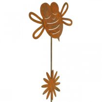 Artikel Tuinpaal bij, lentedecoratie, metalen paal roest L24,5cm 6 st.
