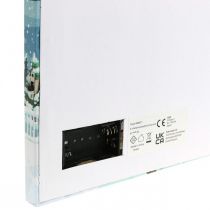 Artikel LED foto Kerstman met sneeuwpop LED muurschildering 38x28cm