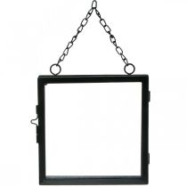 Fotolijst om metaal en glas op te hangen zwart 18x19cm
