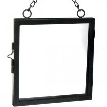 Fotolijst om metaal en glas op te hangen zwart 18x19cm