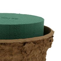 Artikel Nat steekschuim met bakje voor bloemen H10cm Ø16cm 2 st