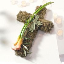 Artikel Steekschuim kruis groot groen 53cm 2 stuks grafversieringen