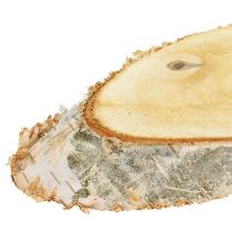 Artikel Ovale berkenhouten schijven, natuurlijke houten schijven, decoratief, 18-22 cm, set van 10, houtdecoratie, gegraveerd