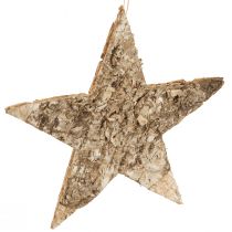 Artikel Berkensterren voor het ophangen van decoratie sterren berkenbast 20cm 4 stuks