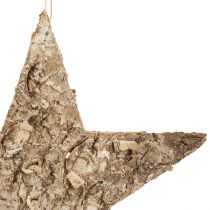 Artikel Berkensterren voor het ophangen van decoratie sterren berkenbast 20cm 4 stuks