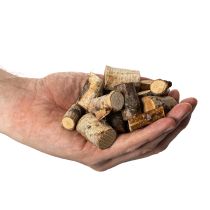 Artikel Decoratieve stukjes berkenhout met bast voor knutselprojecten, 3 cm, 300 g