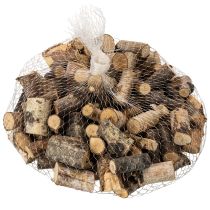 Artikel Decoratieve stukjes berkenhout met bast voor knutselprojecten, 3 cm, 300 g