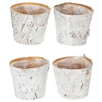 Artikel Bloempot met boomschorslook, ideaal voor een rustieke interieurstijl en plantendecoratie, 12 cm, 4 stuks
