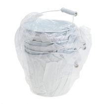 Artikel Witte metalen emmers Ø14cm H12cm 6 stuks