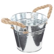 Artikel Glanzende metalen emmer met touwgrepen, Ø12 cm