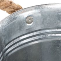 Artikel Glanzende metalen emmer met touwgrepen, Ø16cm