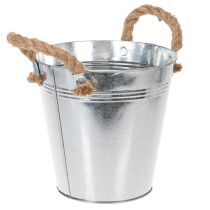 Artikel Glanzende metalen emmer met touwgrepen, Ø18cm