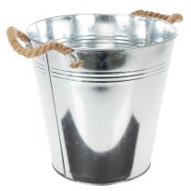 Artikel Glanzende metalen emmer met touwgrepen, Ø25cm