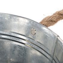 Artikel Glanzende metalen kom met touwgrepen, Ø22cm
