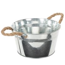 Artikel Glanzende metalen kom met touwgrepen, Ø22cm