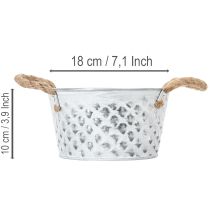 Artikel Plaatmetalen schaal met touwgrepen Ø18cm H10cm