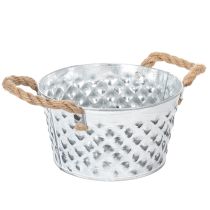 Artikel Plaatmetalen schaal met touwgrepen Ø18cm H10cm