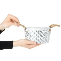 Artikel Plaatmetalen schaal met touwgrepen Ø18cm H10cm