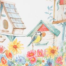 Artikel Blikken pot met vogelhuisjes, zomerdecoratie, plantenbak H14,5cm Ø13,5cm