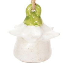 Artikel Hangende decoratie: keramische bloemvormige sprookjeshuisjes, 6 cm groot, 6 stuks.