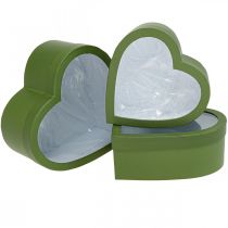 Bloemengeschenkdoos Hart Bloembak Groen 24/21.5/19cm Set van 3