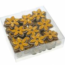 Artikel Bloemen en bijtjes voor het strooien oranje houten strooidecoratie voorjaar 36 st