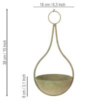 Artikel Bloemenmand, hangende mand, metalen decoratie tuin Ø16cm H38cm
