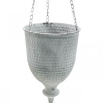 Hangmand Shabby Chic Wit Ø21cm met haak en ketting