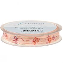 Artikel Bloemenlint lente cadeaulint abrikoos pastel 15mm 20m
