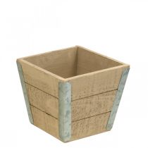 Artikel Bloembak houten plantenbak shabby chic beige 12.5×14.5×14.5cm